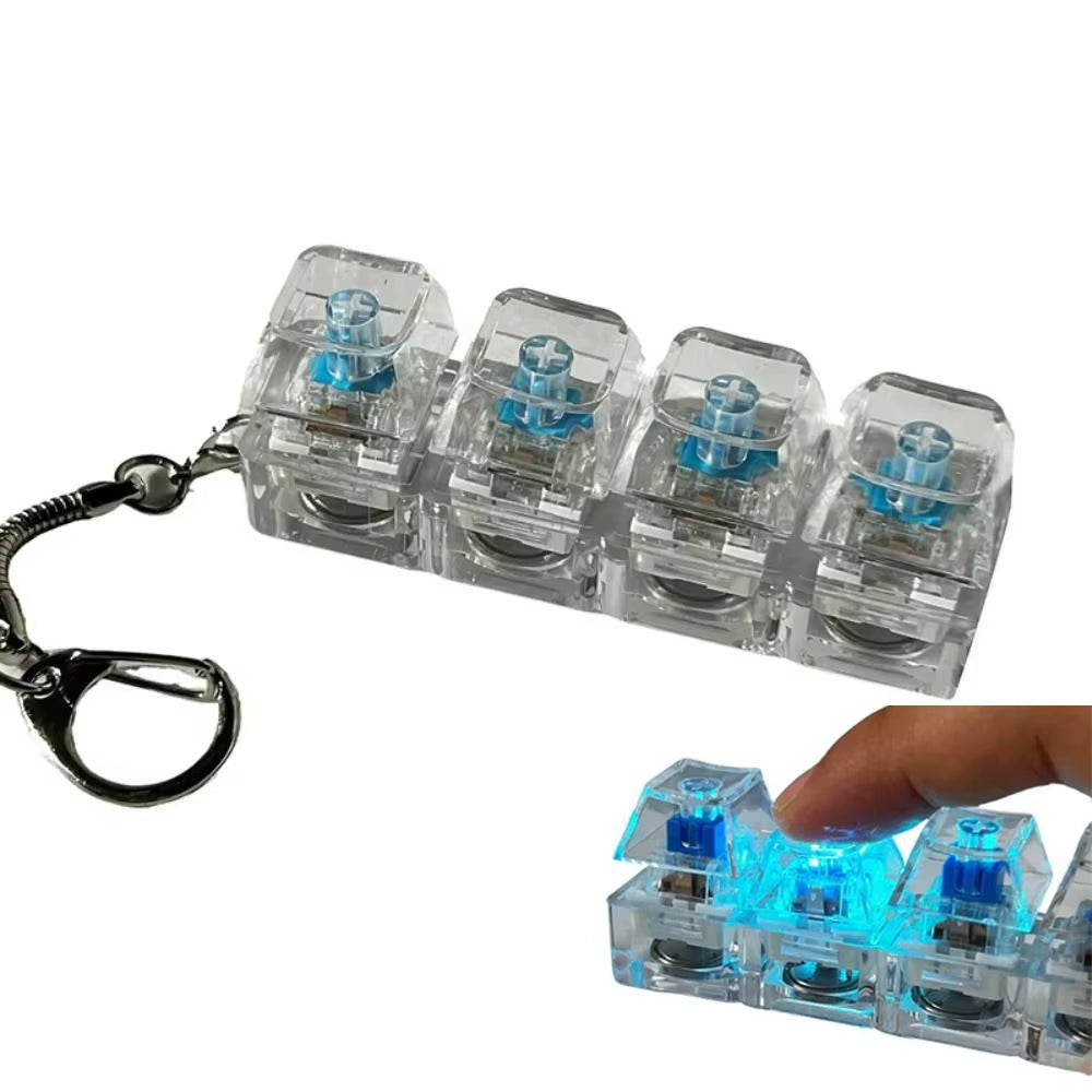 Relaxing 3/4/9 Keys Finger Keyboard Keycap Stress Relief Decompression Toy Gadget Key Button Fidget Keychain Adult