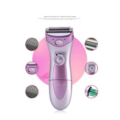 Electric Shaver for Women, Cordless Razor, Wet Dry Razor Remover Shavers & Trimmer for Ladys Legs Face Facial Hair Bikini Area Armpit Body,Purple